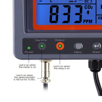 ILAQ-7530 Digital CO2 Carbon Dioxide IAQ Monitor Controller with Relay Function 4.5M Cable NDIR Sensing Probe for Green House Home, Office, Factory - Instrulife