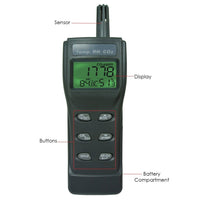 ILDA-77535_CD High Accuracy CO2, RH & Temp Real-Time Monitor Kit Set w/PC Software Recording Analyzer, Portable Indoor Air Quality Carbon Dioxide Meter Sensor, Temperature/Dew Point/Wet Bulb/Humidity - Instrulife