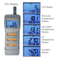 ILDA-767 6 in 1 Combo Multi-function CO2 & CO & Temperature, Humidity RH %, DP, WB, USB Data Logger with Software, Meter IAQ Tester - Instrulife