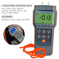 ILMA-817 Digital Differential Air Pressure Manometer 15.000psi Gauge High Accuracy Portable Meter HVAC Test Tool - Instrulife