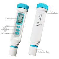 ILWQ-58 Digital Conductivity TDS Meter, ppm ppt uS mS °C/°F Pentype Water Quality Tester with ATC - Instrulife