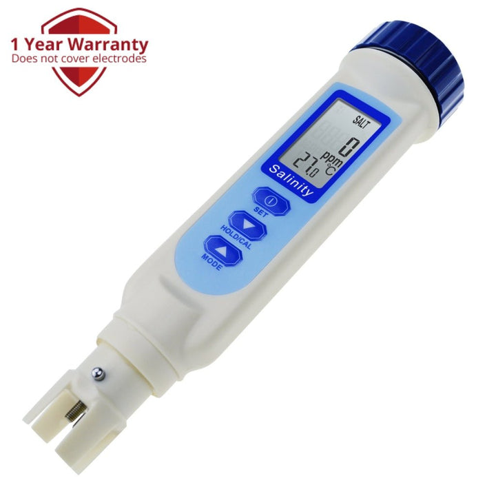 ILWQ-50 Salinity & Temp Meter Pen Type Salt Water Quality Tester ATC NaCl, 9999 ppm / 100.0ppt/ 10% / 0.95-1.08 SG Measurement Units 3-in-1 Checker for Saltwater Aquarium Pond Food Pool Cooking Seawater - Instrulife