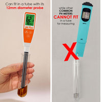 ILWQ-298 Long Glass Tube Pentype pH Meter Sharp Tip Probe Digital Water Quality Tester Dual Display with ATC 2.0~12.0pH Measurement Range - Instrulife