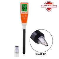 ILWQ-298 Long Glass Tube Pentype pH Meter Sharp Tip Probe Digital Water Quality Tester Dual Display with ATC 2.0~12.0pH Measurement Range - Instrulife