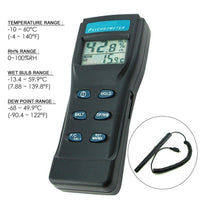 ILTH-824 Digital Temperature Humidity RH Meter Gauge Monitor, Professional Thermo-Hygrometer Psychrometer with Dew Point / Wet Bulb Temperature, Hard Case, Replaceable Probe - Instrulife