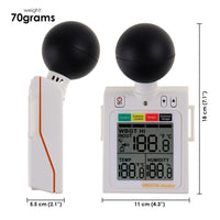 ILTH-296 Wearable 2-in-1 WBGT + HI Heat Index Checker Wet Bulb Globe Temperature Heat Stress Meter Air Globe Temperature Humidity Tester with Dangerous Level Indicator Audible Alarm - Instrulife