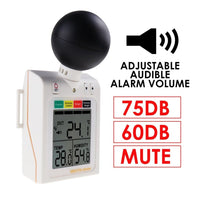 ILTH-296 Wearable 2-in-1 WBGT + HI Heat Index Checker Wet Bulb Globe Temperature Heat Stress Meter Air Globe Temperature Humidity Tester with Dangerous Level Indicator Audible Alarm - Instrulife