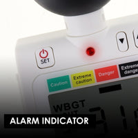 ILTH-296 Wearable 2-in-1 WBGT + HI Heat Index Checker Wet Bulb Globe Temperature Heat Stress Meter Air Globe Temperature Humidity Tester with Dangerous Level Indicator Audible Alarm - Instrulife