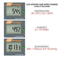 ILDA-204 Digital Waterproof USB Datalogger Humidity Temperature and Pressure Barometric Data Logger gauge, generate PDF/Excel report LED indicator - Instrulife