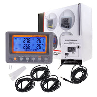 ILTH-299 Digital 4 Channels Thermometer NTC Thermistor Probe SD Card Logger with Relay Function Data Logging Big LCD Display - Instrulife