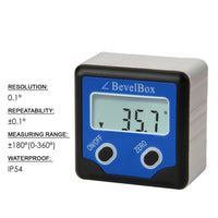 ILAF-7 Digital 360° (±180°) Bevel Box / Inclinometer with Magnets Protractor Angle Finder 0.1° Accuracy IP54 Rate - Instrulife
