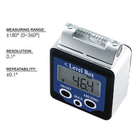 ILAF-39 Digital 360° Spirit Level Angle Gauge Inclinometer w/ Magnets Box Type +/-180 degree Accuracy 0.1 degree Bevel Box Level Angle Finder Large LCD Display - Instrulife