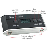 ILAF-700 Digital 360° Level Meter Angle Finder Protractor with Magnets / V-groove 0.1° Accuracy LCD Display - Instrulife