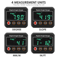 ILAF-320 Digital Angle Gauge Electronic Protractor with Magnetic Base V-Groove Highly Precise Level Box LED Technology Bright Display Sets Angle Measurement for Table Saw Carpentry etc - Instrulife