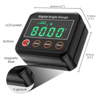 ILAF-320 Digital Angle Gauge Electronic Protractor with Magnetic Base V-Groove Highly Precise Level Box LED Technology Bright Display Sets Angle Measurement for Table Saw Carpentry etc - Instrulife