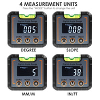 ILAF-321 Digital Angle Gauge Electronic Protractor Highly Precise Level Box with Bubble Level Magnetic Base Angle Measurement Tool LCD Technology Bright Display - Instrulife