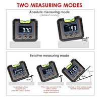 ILAF-321 Digital Angle Gauge Electronic Protractor Highly Precise Level Box with Bubble Level Magnetic Base Angle Measurement Tool LCD Technology Bright Display - Instrulife