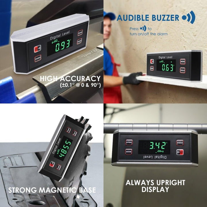 ILAF-322 Digital Electronic Inclinometer Angle Finder Waterproof IP65 Protractor Level Gauge With V-Groove Magnetic Base Always Upright Reading - Instrulife