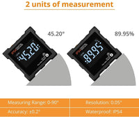 ILAF-325 Digital Level Box Angle Finder with 4 Magnetic Bases Inclinometer Large LCD Display Backlight EBTN IP54 Waterproof Level - Instrulife