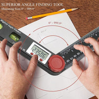 ILAF-327 4 in 1 Multifunctional Digital Angle Finder Protractor, Ruler (7inch, 190mm) Level Tool with Horizontal Vertical Circular Level - Instrulife