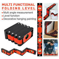 ILAF-365 Multi-function Foldable Level Angle Finder with 4 Bubble Levels 45°/90°/180° Ruler Magnets for Carpenters Woodworkers Fabricators - Instrulife