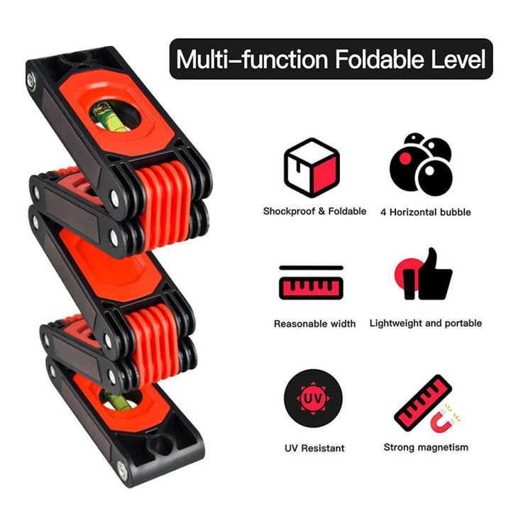 ILAF-365 Multi-function Foldable Level Angle Finder with 4 Bubble Levels 45°/90°/180° Ruler Magnets for Carpenters Woodworkers Fabricators - Instrulife