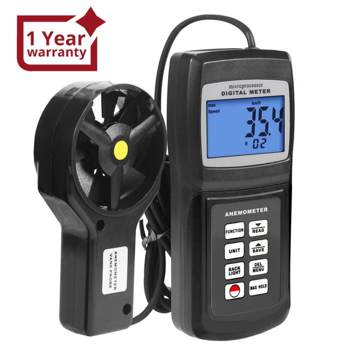 ILAN-702 Digital 3-range Multi-function Thermo Anemometer, Air Speed Wind Flow Temperature Velocity Beaufort Scale, Backlight, Weather Analysis, Navigation, Marine Applications, HVAC, Data Collection - Instrulife