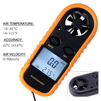 ILAN-703 2-in-1 Mini Handheld Digital Anemometer with Thermometer, Air Flow Wind Speed Meter, Beaufort Wind Scale Bar Graph, Ideal for Drone Flying, Sailing, Ventilation System Airflow Measurement, m/S , km/H , Ft/min., Knots, mph, Celsius or Fahrenheit - Instrulife