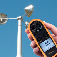 ILAN-703 2-in-1 Mini Handheld Digital Anemometer with Thermometer, Air Flow Wind Speed Meter, Beaufort Wind Scale Bar Graph, Ideal for Drone Flying, Sailing, Ventilation System Airflow Measurement, m/S , km/H , Ft/min., Knots, mph, Celsius or Fahrenheit - Instrulife