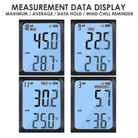 ILAN-271 Digital Handheld Anemometer Wind Speed Meter Measure Temperature Air Velocity Wind Chill Gauge with Data Recording for Windsurfing Kite flying Sailing Surfing Fishing - Instrulife