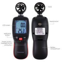 ILAN-271 Digital Handheld Anemometer Wind Speed Meter Measure Temperature Air Velocity Wind Chill Gauge with Data Recording for Windsurfing Kite flying Sailing Surfing Fishing - Instrulife