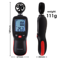 ILAN-271 Digital Handheld Anemometer Wind Speed Meter Measure Temperature Air Velocity Wind Chill Gauge with Data Recording for Windsurfing Kite flying Sailing Surfing Fishing - Instrulife