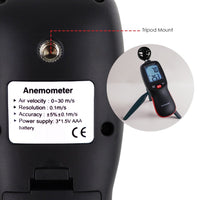 ILAN-271 Digital Handheld Anemometer Wind Speed Meter Measure Temperature Air Velocity Wind Chill Gauge with Data Recording for Windsurfing Kite flying Sailing Surfing Fishing - Instrulife