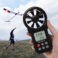 ILAN-272 Digital Vane Anemometer Handheld Wind Speed Temperature Meter Air Velocity Wind Chill Tester Gauge with MAX/MIN/AVG/Current Measurement Backlight - Instrulife