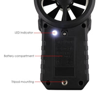 ILAN-272 Digital Vane Anemometer Handheld Wind Speed Temperature Meter Air Velocity Wind Chill Tester Gauge with MAX/MIN/AVG/Current Measurement Backlight - Instrulife