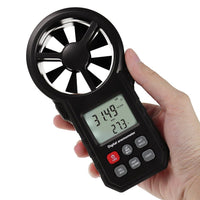 ILAN-272 Digital Vane Anemometer Handheld Wind Speed Temperature Meter Air Velocity Wind Chill Tester Gauge with MAX/MIN/AVG/Current Measurement Backlight - Instrulife