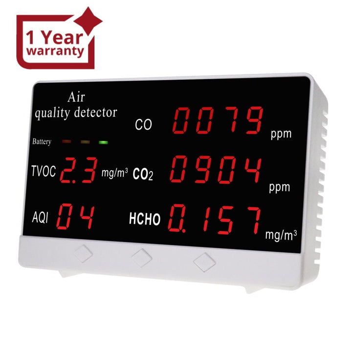 ILAQ-306 Air Quality Monitor CO2 / CO / HCHO / TVOC / AQI Formaldehyde Detector Rechargeable Accurate Air Gas Tester for Home Office and Various Occasion - Instrulife