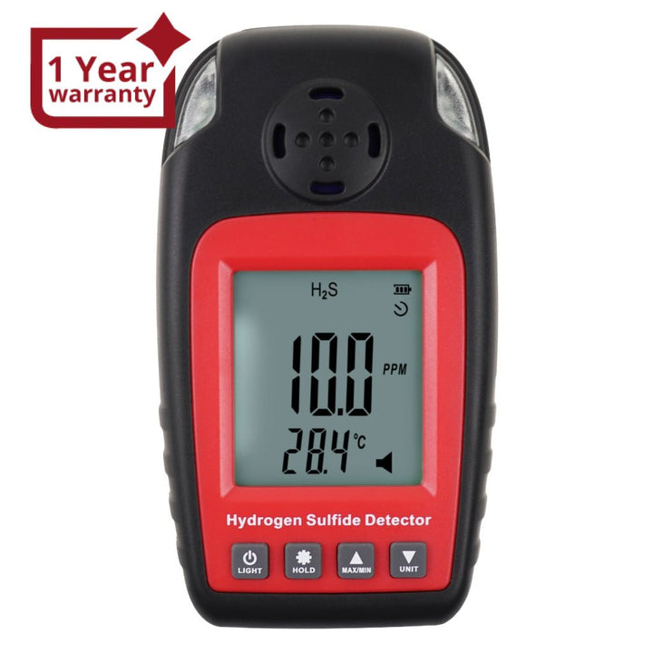 ILAQ-338 Hydrogen Sulfide Detector H₂S Monitor 0~100ppm Electrochemical H₂S Sensor LED Alarm with LCD Screen Backlight Portable Tester - Instrulife