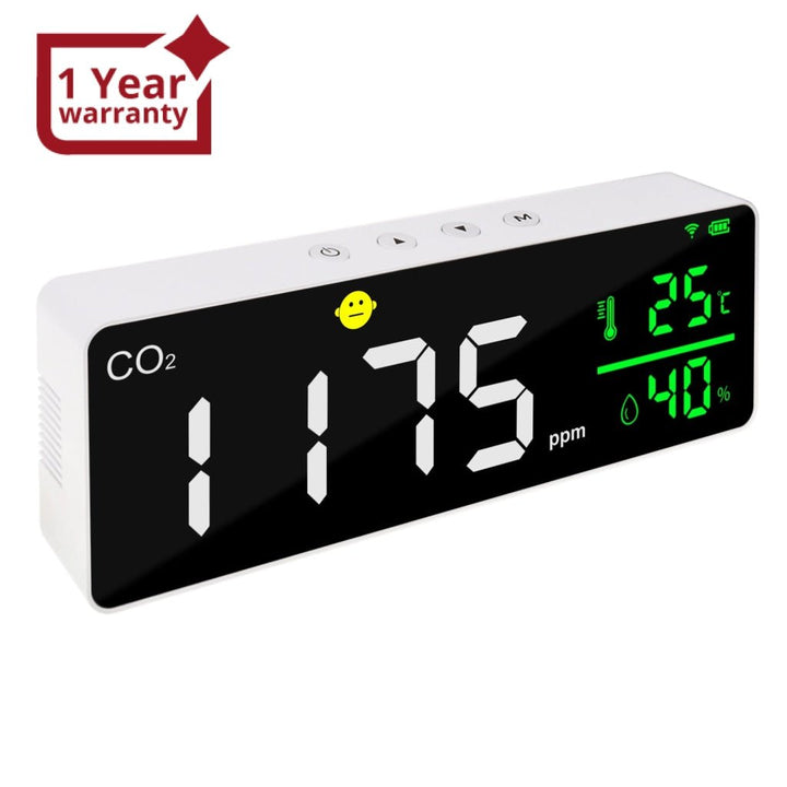 ILAQ-353 Smart WiFi CO2 Detector Indoor Air Quality Monitor Carbon Dioxide, Temperature, and Humidity Meter with NDIR Sensor and Air Convection Design for Grow Tent, Bedroom, Wine Cellars - Instrulife