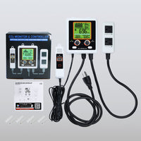 ILAQ-419 Dual-Output CO2 Controller Carbon Dioxide Monitor with Day & Night Auto Detection, Temperature and Humidity Measurement, 15ft Remote NDIR CO2 Sensor, and Trend Chart for Greenhouses, Offices, Factories, Homes, etc. - Instrulife
