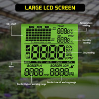 ILAQ-419 Dual-Output CO2 Controller Carbon Dioxide Monitor with Day & Night Auto Detection, Temperature and Humidity Measurement, 15ft Remote NDIR CO2 Sensor, and Trend Chart for Greenhouses, Offices, Factories, Homes, etc. - Instrulife