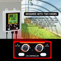 ILAQ-419 Dual-Output CO2 Controller Carbon Dioxide Monitor with Day & Night Auto Detection, Temperature and Humidity Measurement, 15ft Remote NDIR CO2 Sensor, and Trend Chart for Greenhouses, Offices, Factories, Homes, etc. - Instrulife