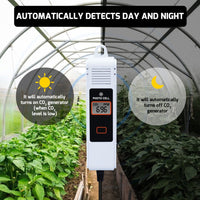 ILAQ-419 Dual-Output CO2 Controller Carbon Dioxide Monitor with Day & Night Auto Detection, Temperature and Humidity Measurement, 15ft Remote NDIR CO2 Sensor, and Trend Chart for Greenhouses, Offices, Factories, Homes, etc. - Instrulife