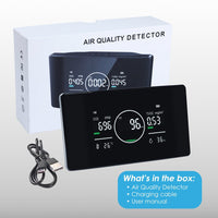 ILAQ-421 Professional 5in1 Indoor Air Quality Monitor CO | CO2 | TVOC Meter, Humidity & Temperature with NDIR Sensor High Precision Monitor for Home, Offices, RV, Grow Tents etc. - Instrulife