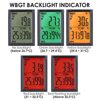 ILDA-286 WBGT (Wet Bulb Globe Temperature) Heat Stress Meter Datalogger Air Globe Temperature Humidity Tester with Backlight Indicator Audible Alarm Data Logging Function Handheld or Mount in Tripod - Instrulife