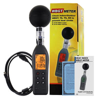 ILDA-286 WBGT (Wet Bulb Globe Temperature) Heat Stress Meter Datalogger Air Globe Temperature Humidity Tester with Backlight Indicator Audible Alarm Data Logging Function Handheld or Mount in Tripod - Instrulife