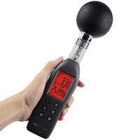 ILDA-286 WBGT (Wet Bulb Globe Temperature) Heat Stress Meter Datalogger Air Globe Temperature Humidity Tester with Backlight Indicator Audible Alarm Data Logging Function Handheld or Mount in Tripod - Instrulife