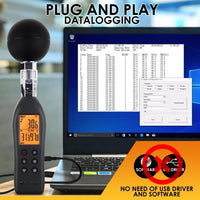 ILDA-286 WBGT (Wet Bulb Globe Temperature) Heat Stress Meter Datalogger Air Globe Temperature Humidity Tester with Backlight Indicator Audible Alarm Data Logging Function Handheld or Mount in Tripod - Instrulife