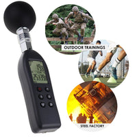 ILDA-286 WBGT (Wet Bulb Globe Temperature) Heat Stress Meter Datalogger Air Globe Temperature Humidity Tester with Backlight Indicator Audible Alarm Data Logging Function Handheld or Mount in Tripod - Instrulife