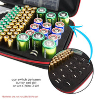 ILBT-319_BT Large-capacity, Portable, Waterproof, Shockproof and Flexible Battery Organizer Storage Case, with Tester, Internal Compartment and Containers - Instrulife